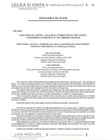 Execution of Justice – Exclusive Attribution of the Courts, Fundamental Principle of the Criminal Process